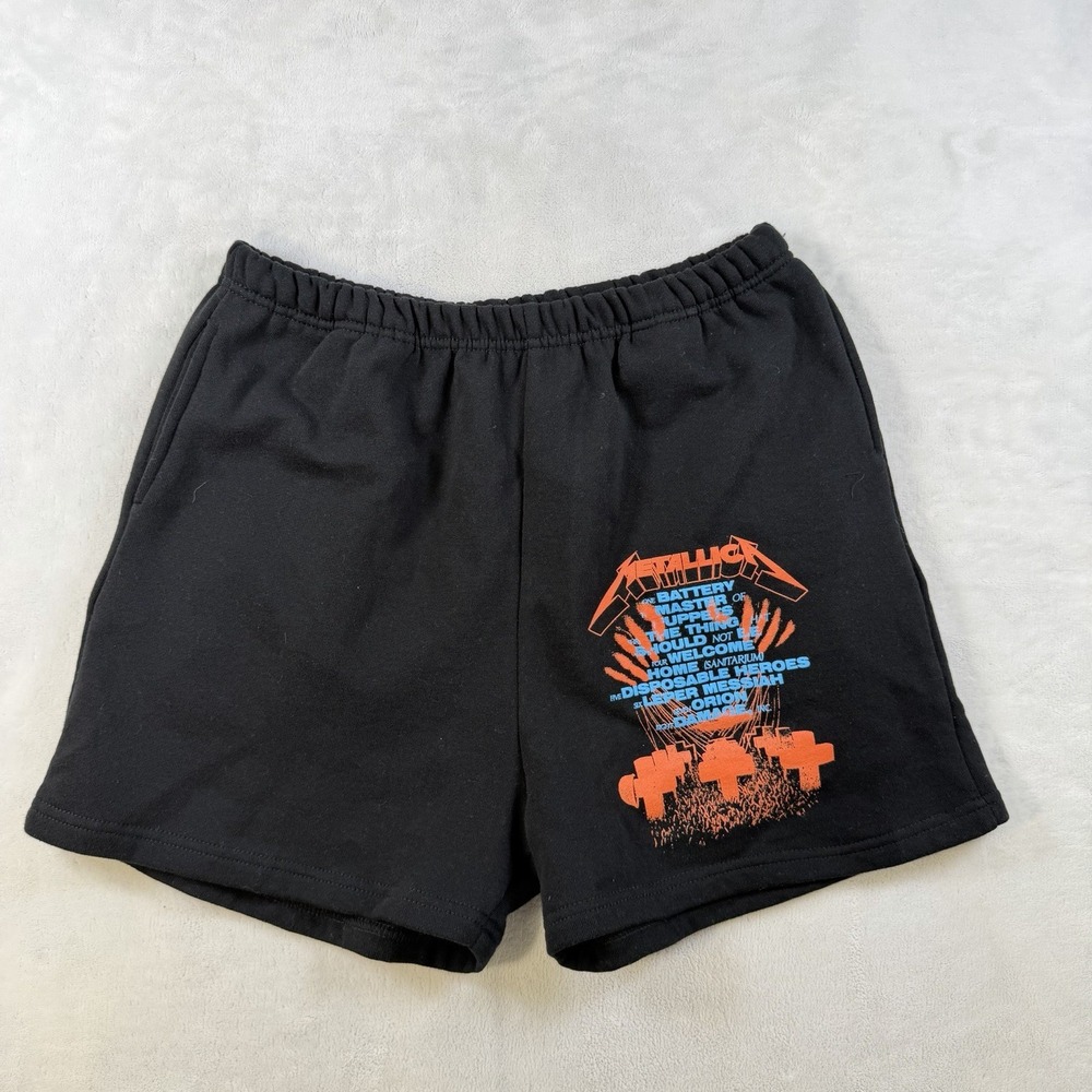 Official Metallica "Master of Puppets" Black Sweat Shorts Men's Size SM
